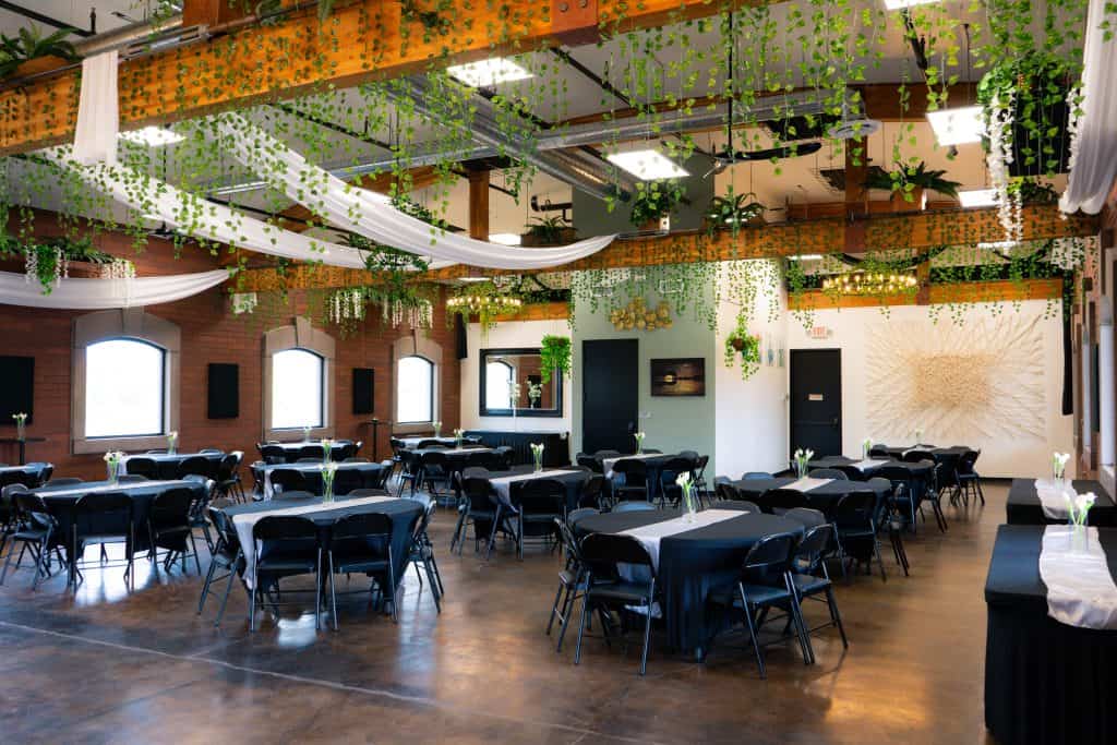 Tables arranged for a holiday workshop at Connection Room in Cottonwood AZ