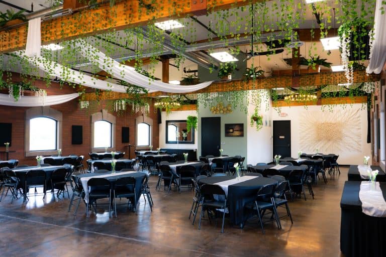 Tables arranged for a holiday workshop at Connection Room in Cottonwood AZ